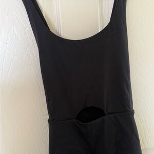 Black Cutout short athletic romper